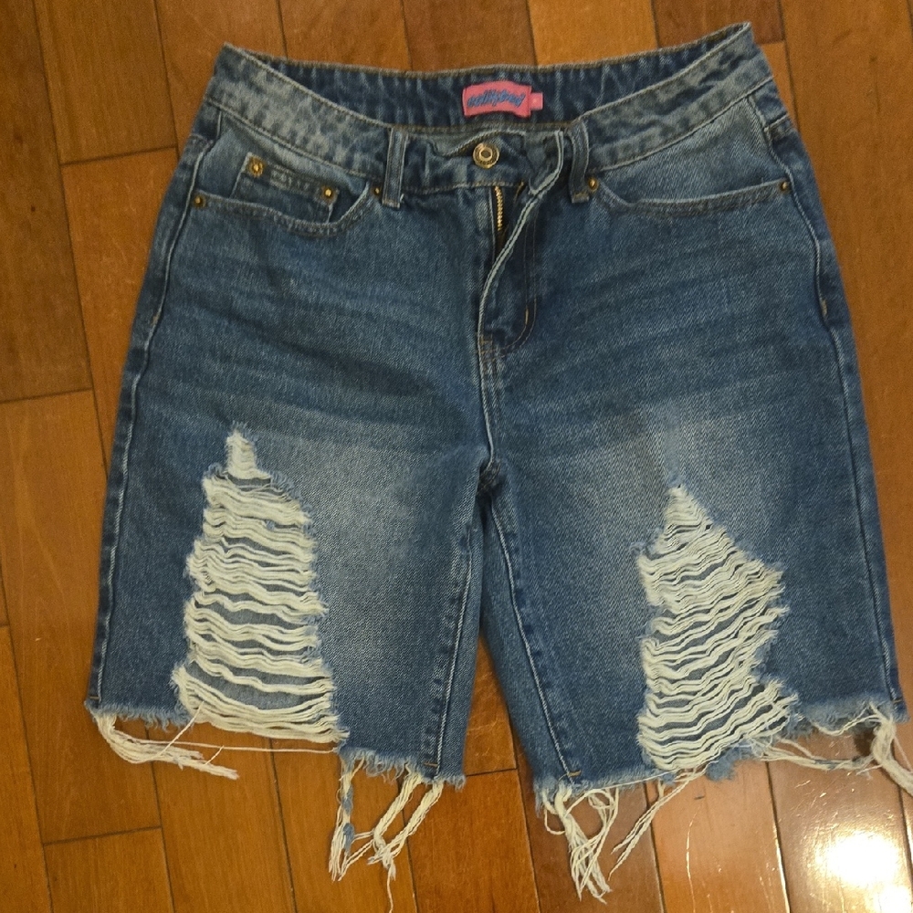 Edikted Blue Denim Shorts